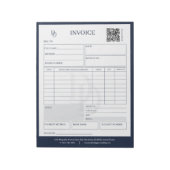 Custom Modern Navy Wedding Planner Invoice Billing Notitieblok (Linkerzijde)