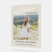 Custom Modern Photo Afstuderen Welkom Acryl Bord (Hoek)