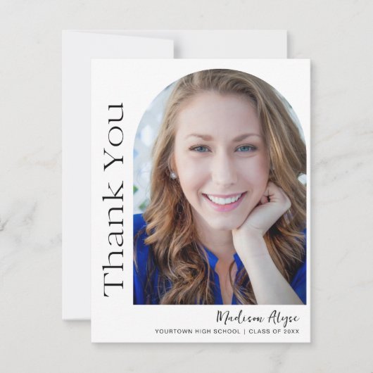 Custom Modern Photo Arch Afstuderen Bedankkaart (Voorkant)