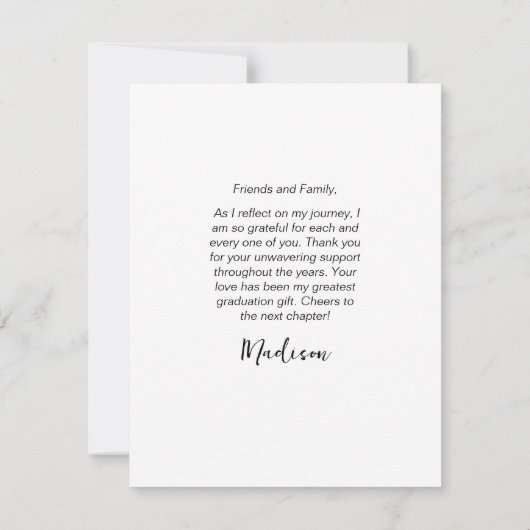 Custom Modern Photo Arch Afstuderen Bedankkaart (Achterkant)