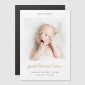 Custom Modern Photo Birth Announcement Magnet (Voorkant / Achterkant)