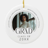 Custom Modern Photo Keepsake Graduation Keramisch Ornament (Achterkant)