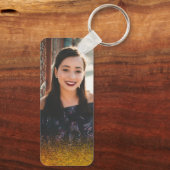 Custom Modern Photo Waterverf Monogrammed Sleutelhanger (Achterkant)