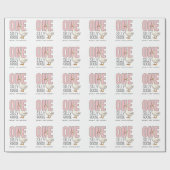 Custom Modern Pink One Silly Goose First Birthday Cadeaupapier (Vlak)