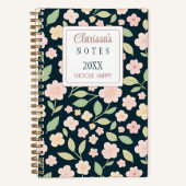 Custom Modern Pink Wildflowers Notitieboek (Voorkant)