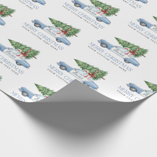 Custom Modern Police Officer Christmas Tree Car Cadeaupapier (Hoek)