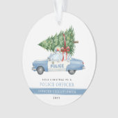 Custom Modern Police Officer First Christmas Ornament (voorkant)