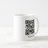 Custom Modern QR Code Scan Me Sjabloon Wit Koffiemok (Voorkant rechts)