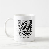 Custom Modern QR Code Scan Me Sjabloon Wit Koffiemok (Links)