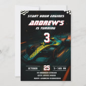 Custom Modern Racing Car verjaardagsfeestje Kaart (Voorkant)