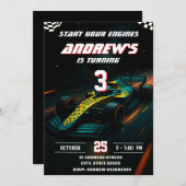 Custom Modern Racing Car verjaardagsfeestje Kaart (Voorkant / Achterkant)