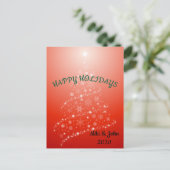 Custom Modern Red Christmas Holiday Briefkaart (Staand voorkant)