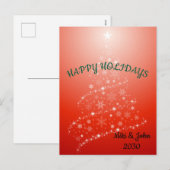 Custom Modern Red Christmas Holiday Briefkaart (Voorkant / Achterkant)