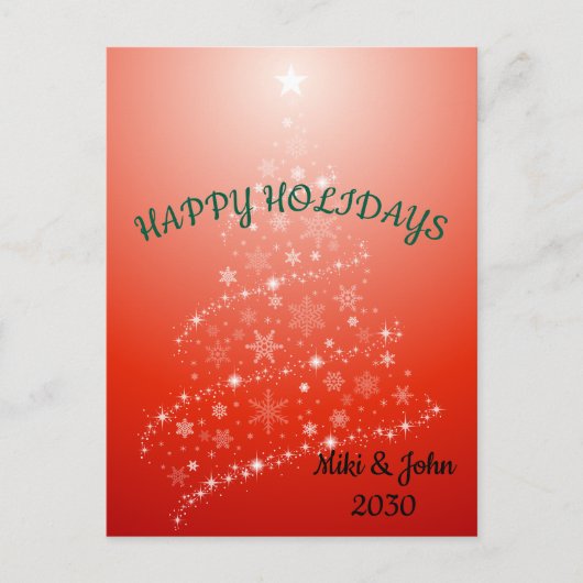 Custom Modern Red Christmas Holiday Briefkaart (Voorkant)