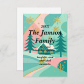 Custom Modern Retro Holiday Kaart – kleurrijk (Voorkant / Achterkant)