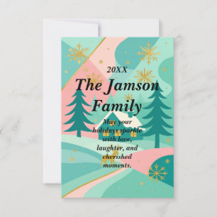 Custom Modern Retro Holiday Kaart – kleurrijk