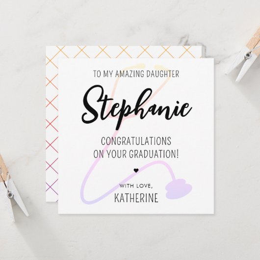 Custom Modern RN Verpleegkundige Medisch Afstudere Kaart (Voorkant / Achterkant in situ)