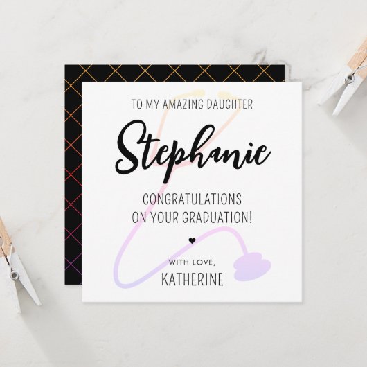 Custom Modern RN Verpleegkundige Medisch Afstudere Kaart (Voorkant / Achterkant in situ)