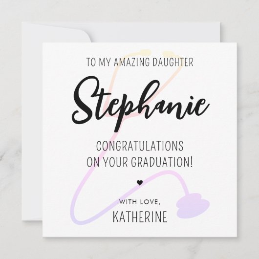 Custom Modern RN Verpleegkundige Medisch Afstudere Kaart (Voorkant)