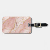 Custom Modern Rose Quartz Marble Gold Bagagelabel (Voorkant horizontaal)