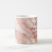 Custom Modern Rose Quartz Marble Gold Glitter Koffiemok (Center)