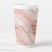 Custom Modern Rose Quartz Marble Gold Glitter Latte Mok (Voorkant)