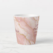 Custom Modern Rose Quartz Marble Gold Glitter Latte Mok (Voorkant)