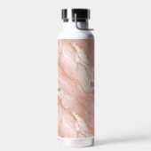 Custom Modern Rose Quartz Marble Gold Waterfles (Links)