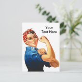 Custom Modern Rosie de Riveter Briefkaart (Staand voorkant)