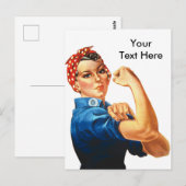 Custom Modern Rosie de Riveter Briefkaart (Voorkant / Achterkant)