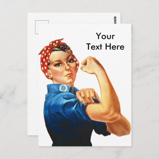 Custom Modern Rosie de Riveter Briefkaart (Voorkant / Achterkant)