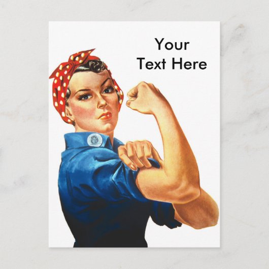 Custom Modern Rosie de Riveter Briefkaart (Voorkant)