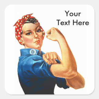 Custom Modern Rosie de Riveter Vierkante Sticker