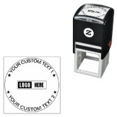 Custom Modern Round Business Logo & Text Seal Zelfinktende Stempel (In situ)