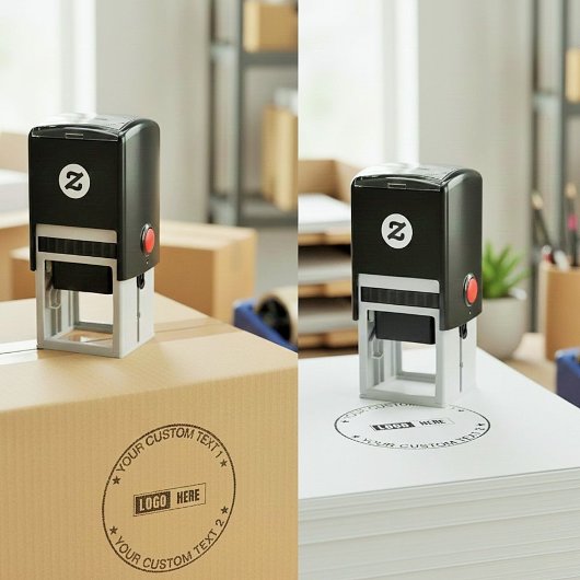 Custom Modern Round Business Logo & Text Seal Zelfinktende Stempel