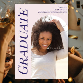 Custom Modern Roze Afstuderen 2025 Arch Foto Aankondiging