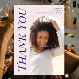 Custom Modern Roze Afstuderen 2025 Arch Foto Bedankkaart