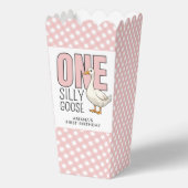 Custom Modern Roze Een Gekke Gans Eerste Verjaarda Bedankdoosjes (Achterkant)