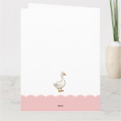 Custom Modern Roze Een Gekke Gans Eerste Verjaarda Kaart (Achterkant)