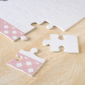 Custom Modern Roze Een Gekke Gans Eerste Verjaarda Legpuzzel (Zijkant)