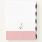 Custom Modern Roze Een Gekke Gans Eerste Verjaarda Notitieboek (Achterkant)