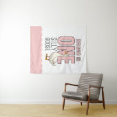 Custom Modern Roze Een Gekke Gans Eerste Verjaarda Wandkleed (In Situ (horizontaal))