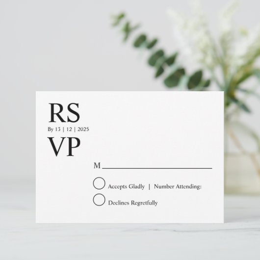 Custom Modern rsvp card Kaart (Staand voorkant)