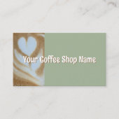 Custom Modern Sage Coffee Shop Photo Template Visitekaartje (Voorkant)