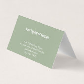 Custom Modern Sage Green Coffee Cafe Template Visitekaartje (Achterkant)