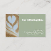 Custom Modern Sage Green Coffee Shop Photo QR Code Visitekaartje (Voorkant)