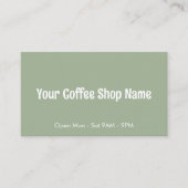Custom Modern Sage Green Coffee Shop Template Visitekaartje (Voorkant)