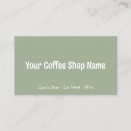 Custom Modern Sage Green Coffee Shop Template Visitekaartje