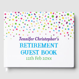 Custom Modern Schattige Kleurrijke Confetti Pensio Gastenboek