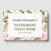 Custom modern Schattige Roze Bloemen Greenery Pens Gastenboek (Voorkant)